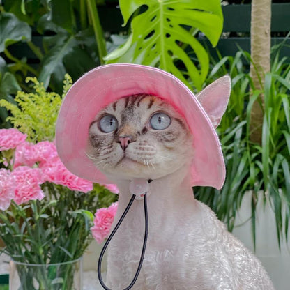 Pet Hat with Ear Holes Sunscreen Baseball Cap Suitable for Small and Mediumsized Dogs Outdoor Climbing Hat in Summer Pet Products Pink Medium